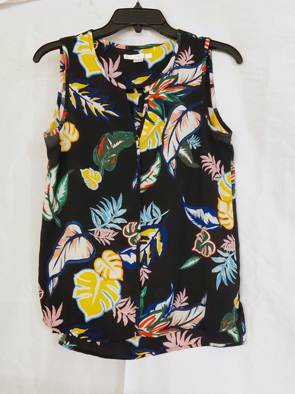 Women’s Black Tropical Print Sleeveless Camisole